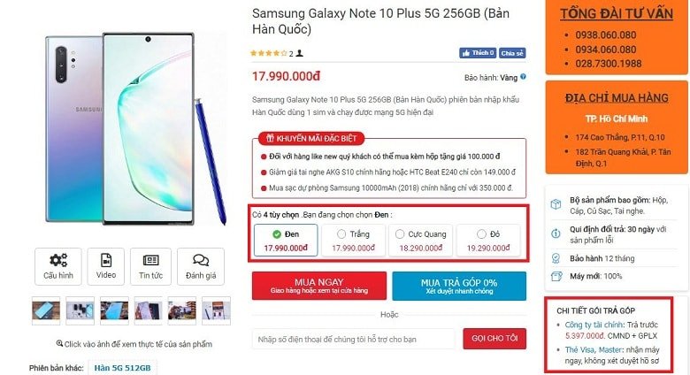 Đặt mua Samsung Galaxy Note 10 Plus 5G