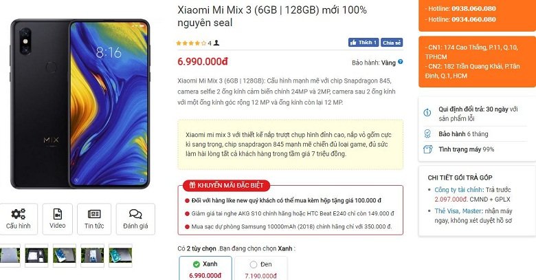 Đặt mua Xiaomi Mi Mix 3