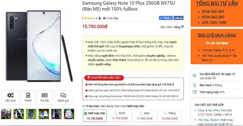 Đặt mua Galaxy Note 10 Plus Mỹ
