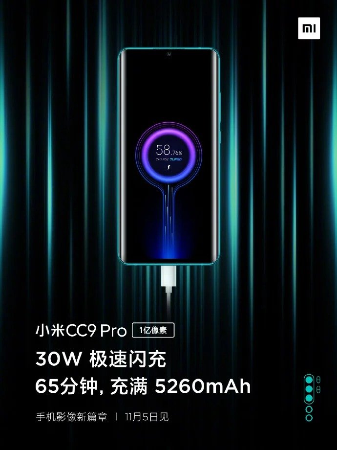 sạc nhanh của Xiaomi Mi CC9 Pro