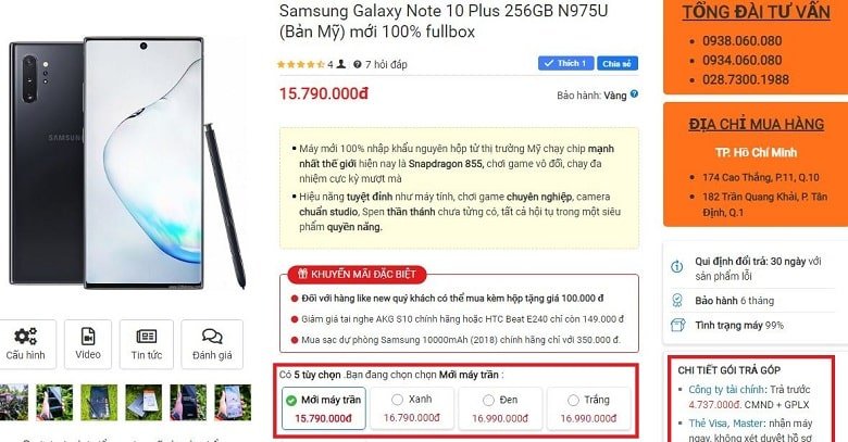 Đặt mua Samsung Galaxy Note 10+ Mỹ