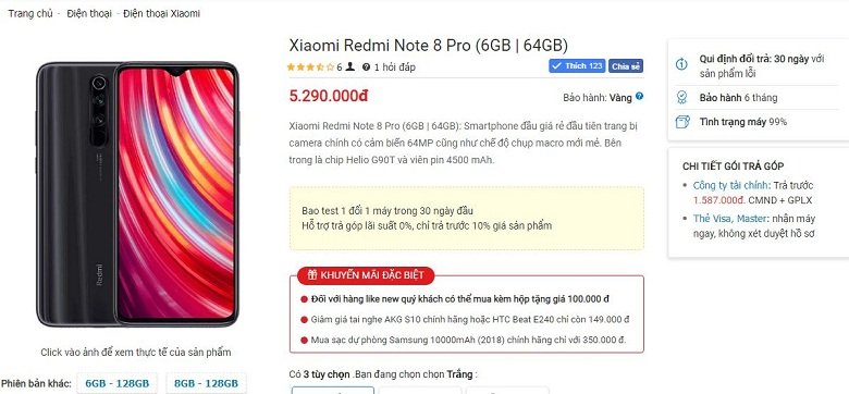 Đặt mua Redmi Note 8 Pro