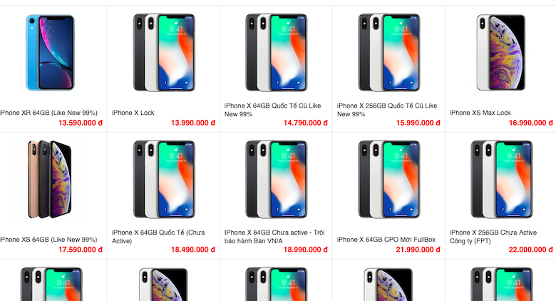 giá của iphone x tại cửa hàng Viettablet