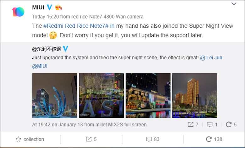 xiaomi xác nhận sẽ nâng cấp chế độ chụp đêm cho xiaomi redmi note 7