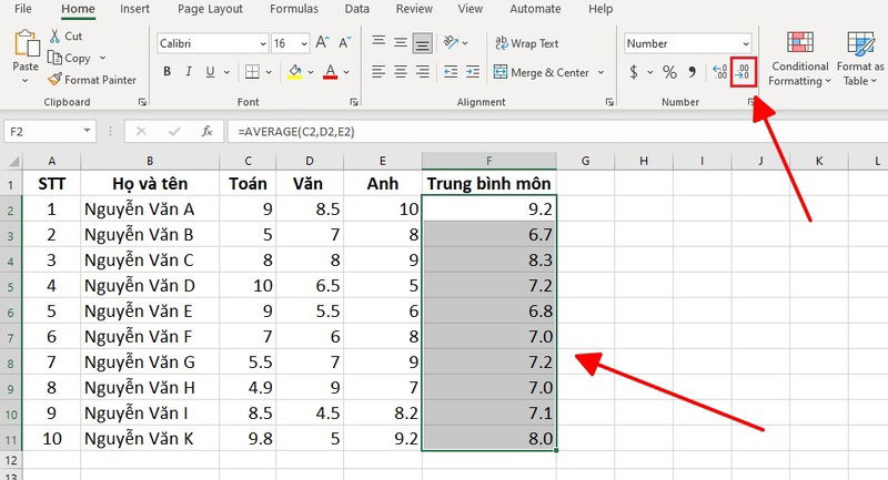 Ứng dụng của việc tính trung bình trong Excel trong phân tích dữ liệu