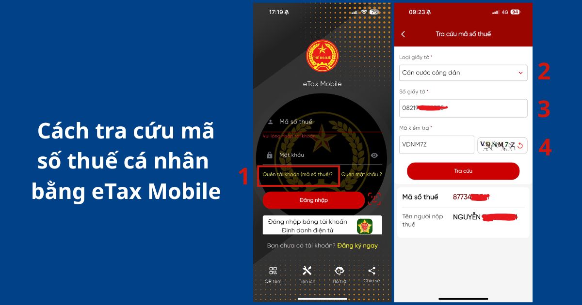 Tra cứu mã số thuế cá nhân bằng ứng dụng eTax Mobile