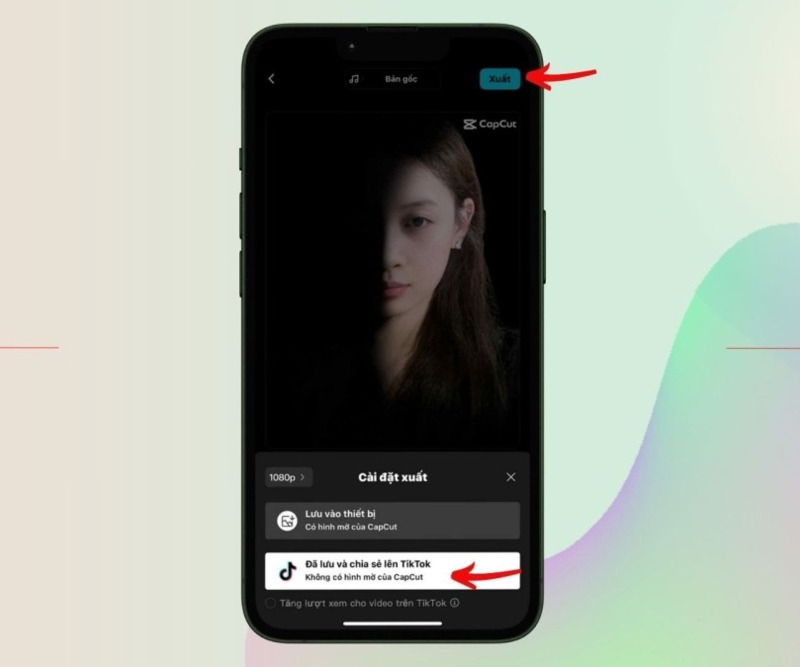 nbsp;Phiên bản ảnh/video được xuất ra từ CapCut với chất lượng cao.