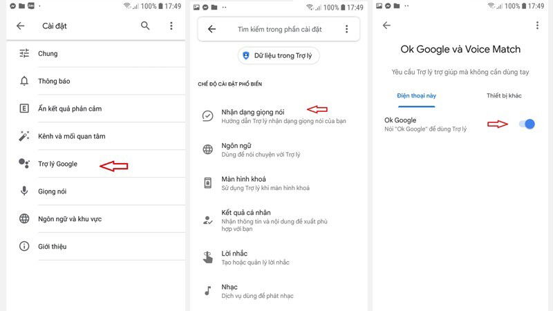 Người dùng kích hoạt Google Assistant qua mục “Trợ lý Google” trong phần cài đặt Xiaomi.