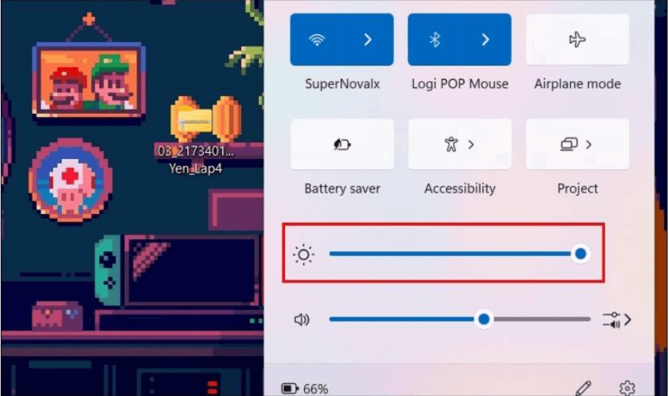 Tăng độ sáng màn hình