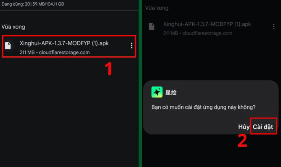 Cài đặt và mở ứng dụng
