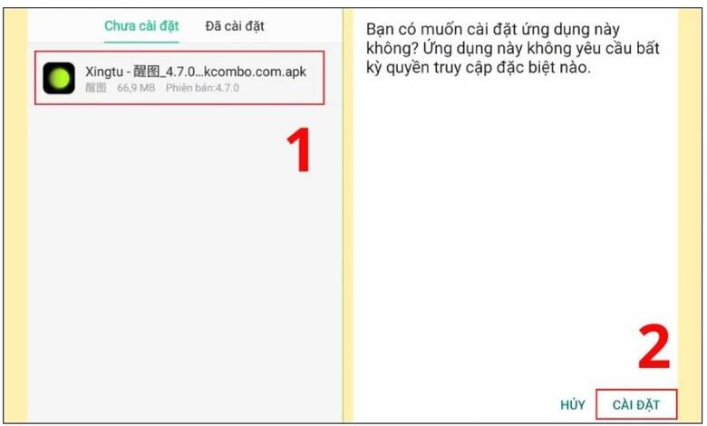 Cài đặt và tải ứng dụng