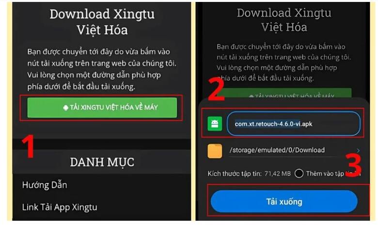 Tải file Xingtu APK tiếng Việt