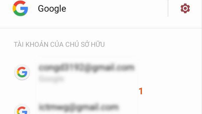 Chọn tài khoản Gmail cần đăng xuất