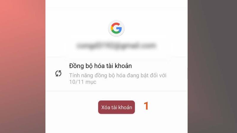 Nhấn Xóa để đăng xuất tài khoản khỏi OPPO