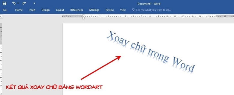 Tạo và xoay chữ bằng WordArt trong Google Docs.